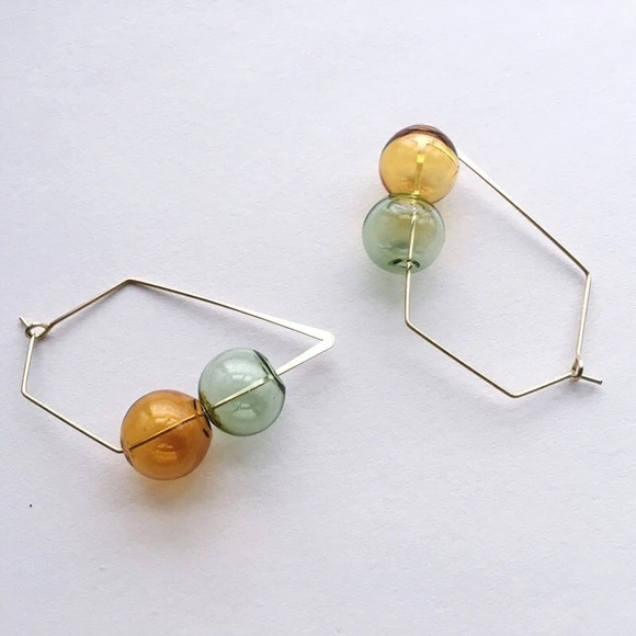 New ✨Colored Bubble Diamond Shape Drop Earrings - Picture 4 of 4